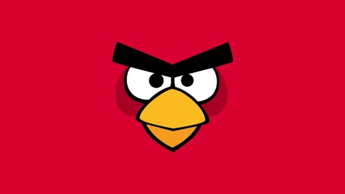 Primo piano di un Angry Bird rosso