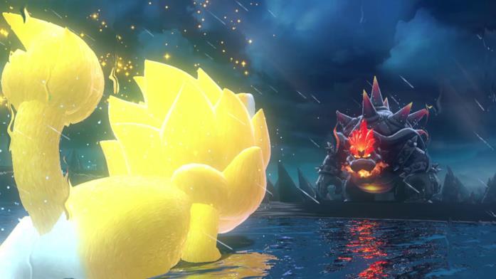 Super Mario Bowser lotta Super Mario e Bowser giganti