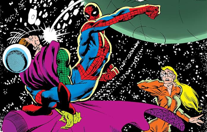 Uno dei tanti scontri tra Spider-Man e Mysterio negli anni Dettaglio della cover di Peter Parker, The Spectacular Spider-Man #51
