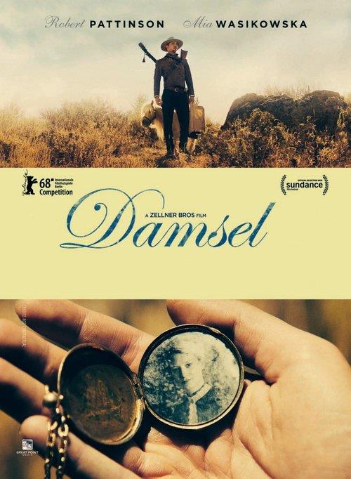 Damsel, il western con Robert Pattinson e Mia Wasikowska Poster del film Damsel