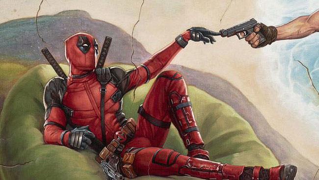 Particolare dell'affresco La Creazione di Deadpool