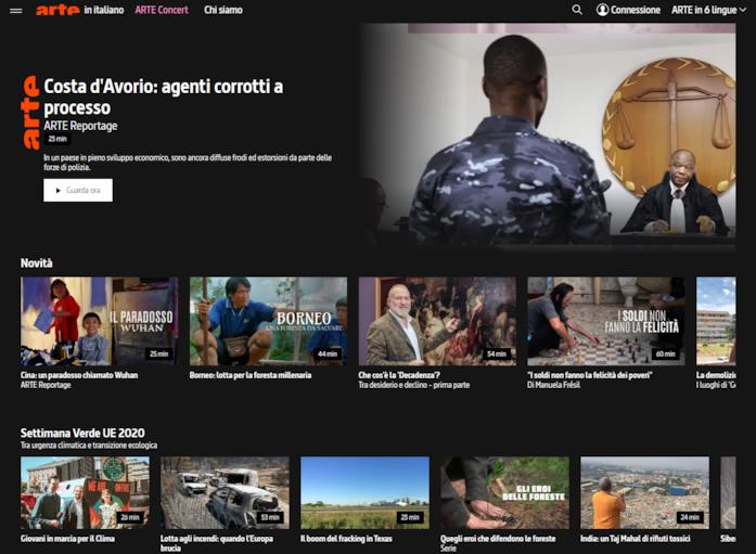 ARTE TV Italia La Home di ARTE TV Italita