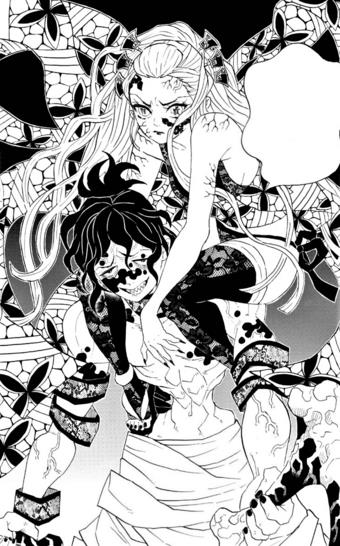 Daki e Gyutaro di Demon Slayer Daki e Gyutaro le lune crescenti