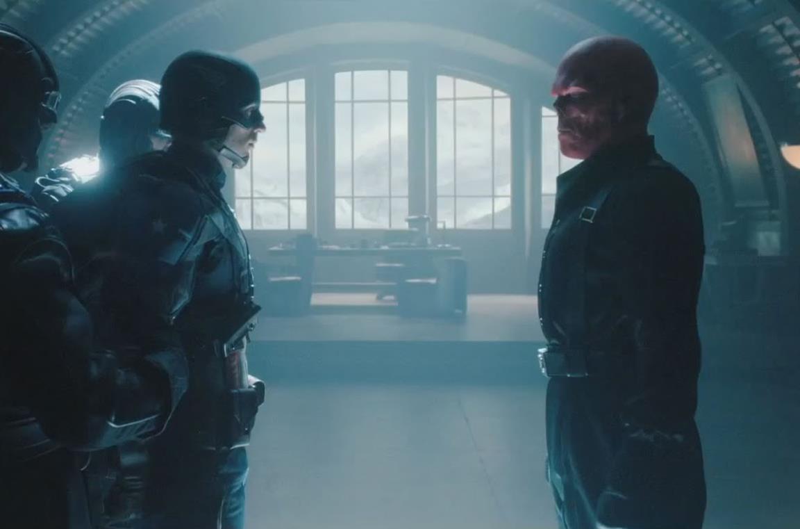 Steve Rogers e Teschio Rosso faccia a faccia in Captain America - Il primo vendicatore