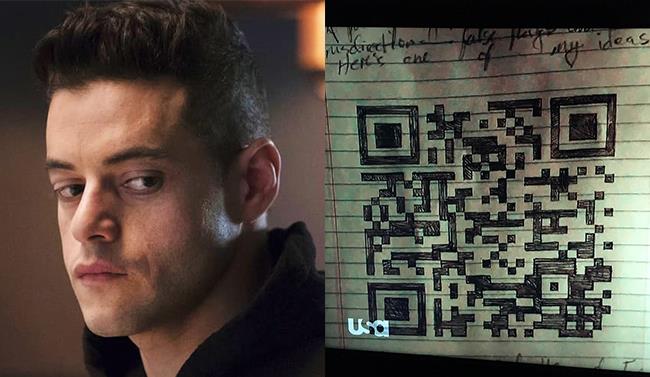 Rami Malek e un QR code