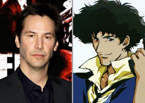 Keanu Reeves e Spike Spiegel, il protagonista di Cowboy Bebop