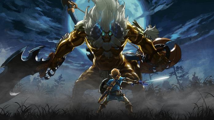 Link sfida un Guardiano in The Legend of Zelda: Breath of the Wild