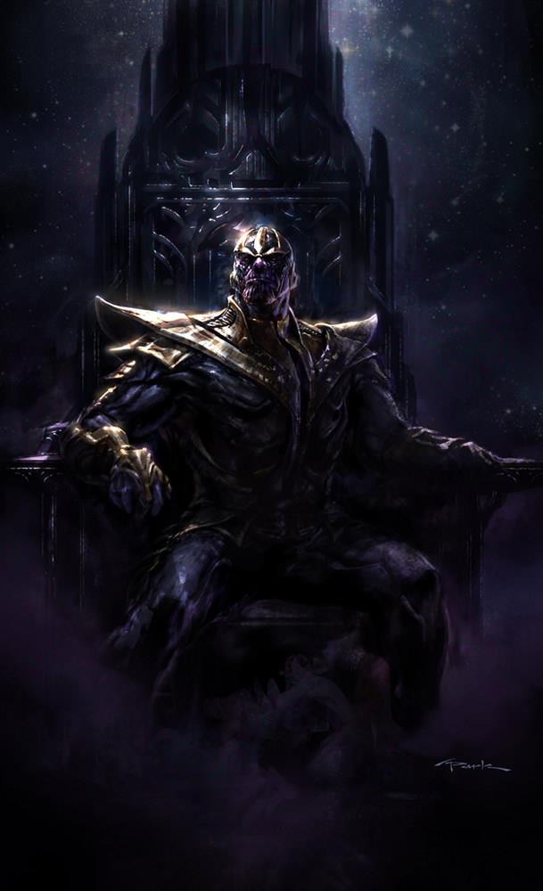 Thanos nei concept art di The Avengers Thanos sul suo trono
