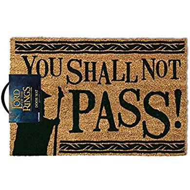 The Lord of the Rings Zerbino con Scritta a Tema Signore degli Anelli, "You Shall Not Pass" ("Non dovresti Entrare"), Multicolore, 40 x 60 cm