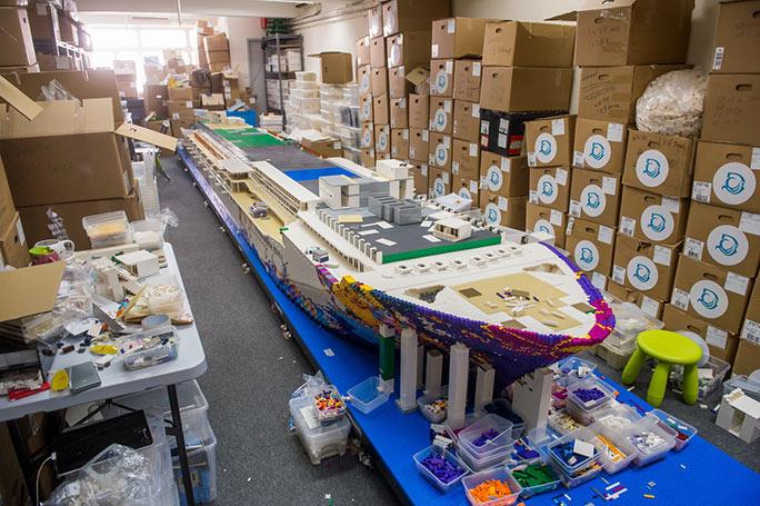 Costruzione della nave World Dream in formato LEGO Dettagli sulla costruzione in LEGO della nave da crociera World Dream