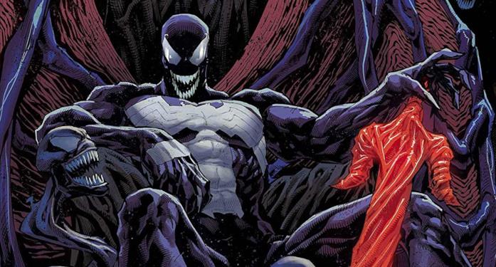 Venom è un'entità composta da un simbionte e un ospite Dettaglio della cover di Venom #200