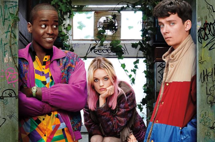 Il cast di Sex Education in primo piano