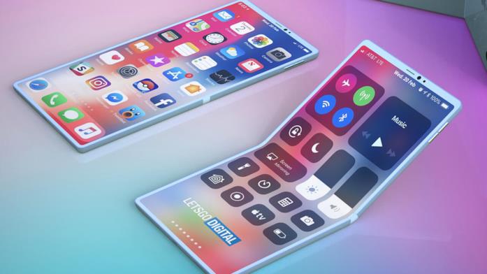 Concept di un iPhone pieghevole realizzato da LetsGoDigital