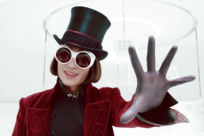 Johnny Depp nel ruolo di Willy Wonka