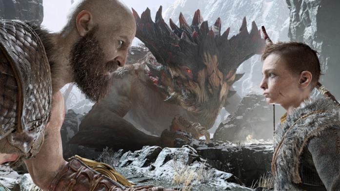Kratos e Atreus pronti a combattere in God of War