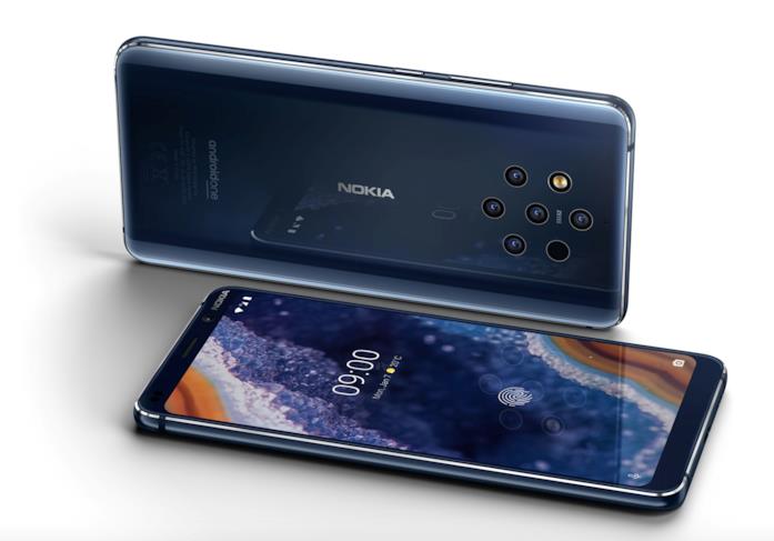 Il Nokia 9 PureView ha cinque fotocamere posteriori Immagine stampa del Nokia 9 PureView