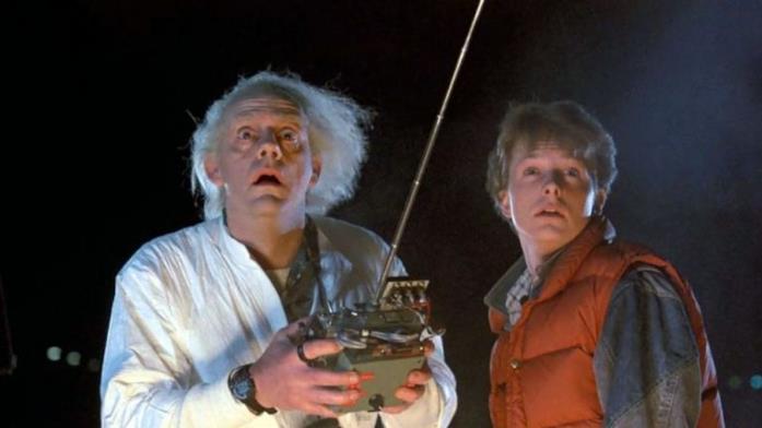 Doc e Marty in una scena di Ritorno al Futuro