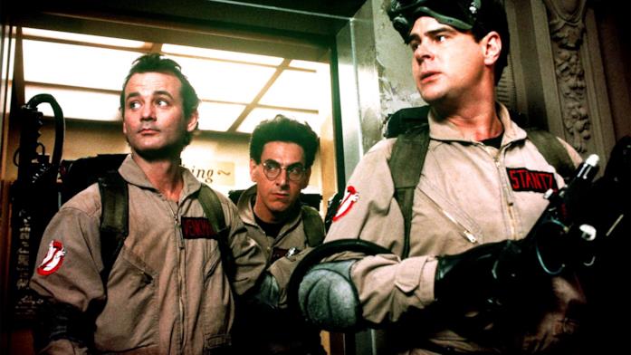 Bill Murray, Harold Ramis e Dan Aykroyd in una scena del film Bill Murray, Harold Ramis e Dan Aykroyd interpretano Peter Venkman, Egon Spengler e Ray Stantz