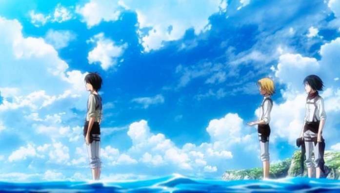 L'Attacco dei Giganti terza stagione finale Attacco dei Giganti Eren Mikasa Armin mare