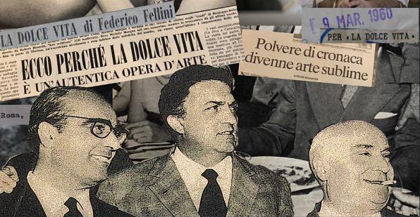 I tre contendenti del film Rizzoli, Fellini e Amato