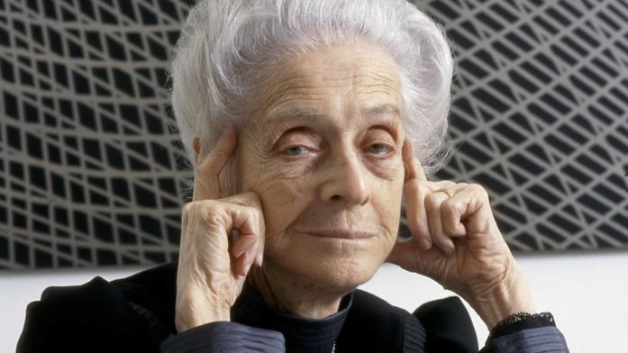 Un'immagine in primo piano di Rita Levi Montalcini Rita Levi Montalcini, premio Nobel per la medicina nel 1986