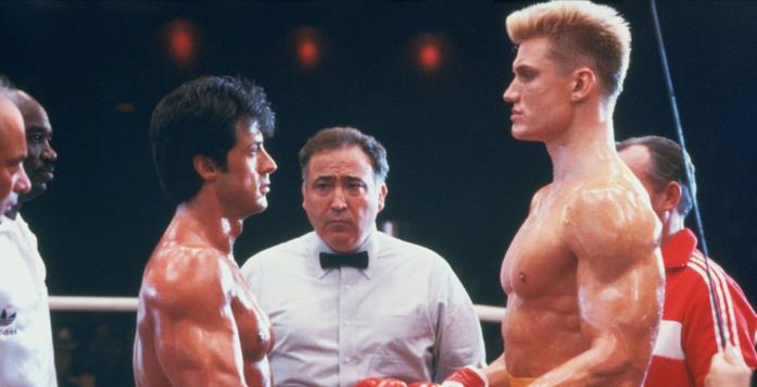 Sylvester Stallone e Dolph Lundgren in una scena del film