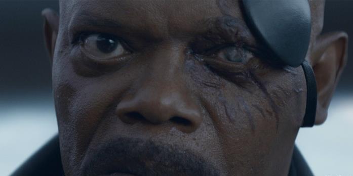Nick Fury senza benda Nick Fury mostra le sue cicatrici