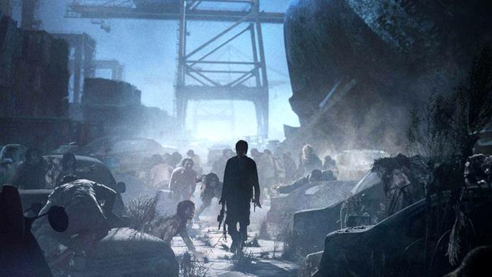 Una immagine promozionale di Peninsula mostra un militare di spalle e degli zombie vicini