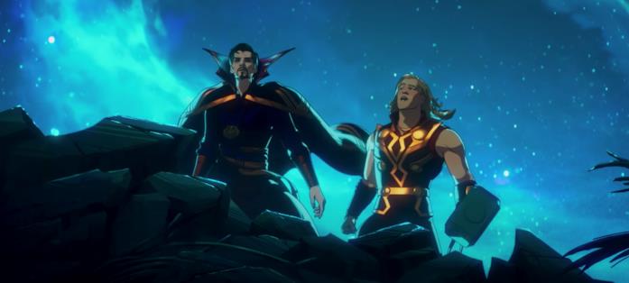 I Guardiani del Multiverso in What If...? Thor parla con Doctor Strange