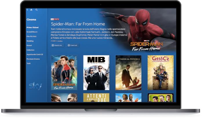 Sky Go La sezione Cinema di Sky Go su un MacBook