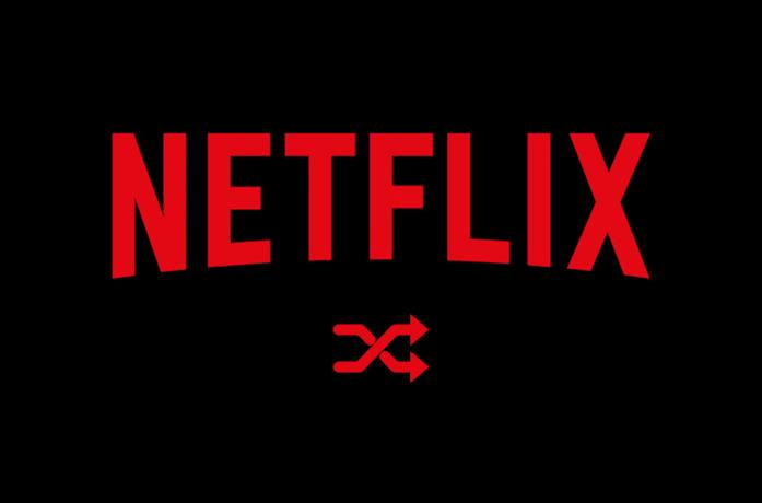 Sopra l'icona di Netflix, sotto l'icona della funzione Shuffle