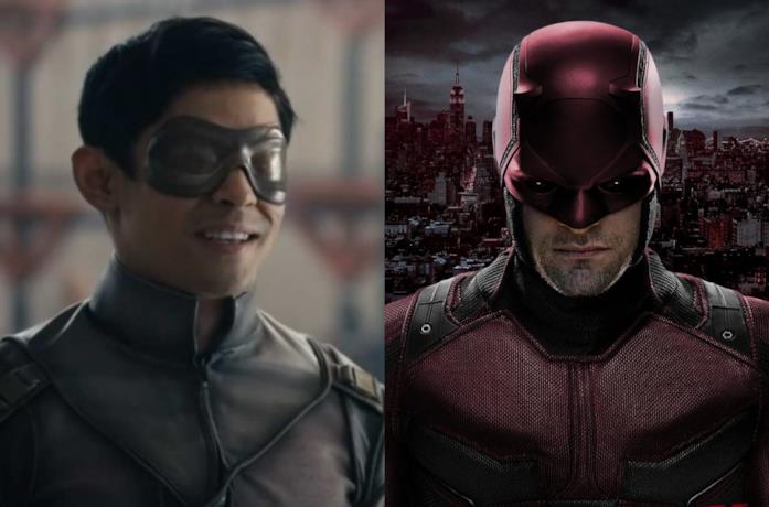 Blindspot, parodia di Daredevil Primi piani di Chris Mark e di Charlie Cox