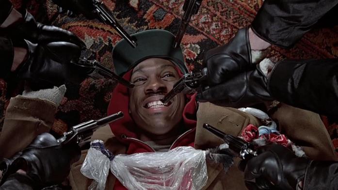 Eddie Murphy interpreta Billy Ray Valentine in Una poltrona per due Un'immagine di Una poltrona per due con Eddie Murphy