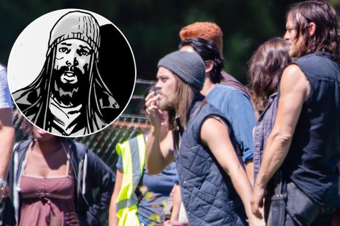 Il set di The Walking Dead Tom Payne sul set con Norman Reedus