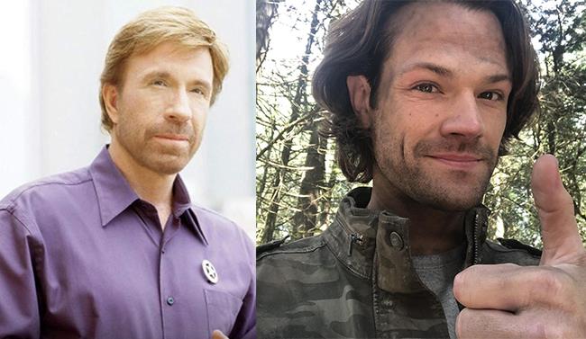 Chuck Norris e Jared Padalecki, in un collage