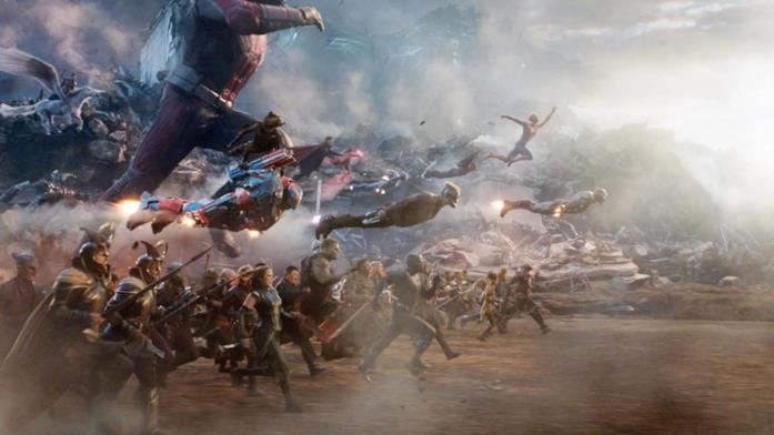 Un'immagine della battaglia finale di Avengers: Endgame