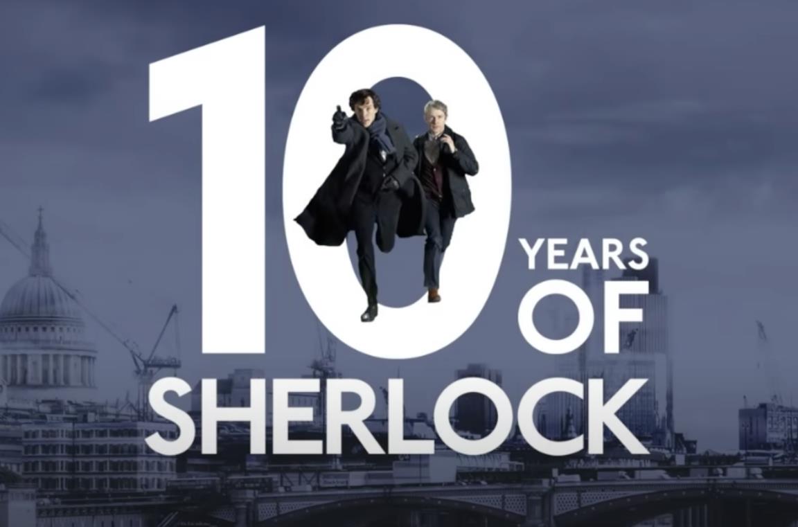Il logo per i 10 anni di Sherlock BBC