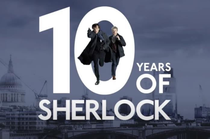 Il logo per i 10 anni di Sherlock BBC