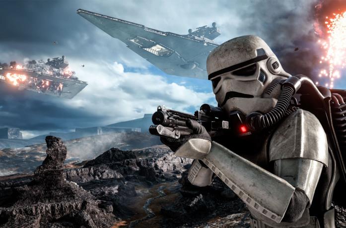 L'artwork di uno stormtrooper da Star Wars Battlefront di DICE