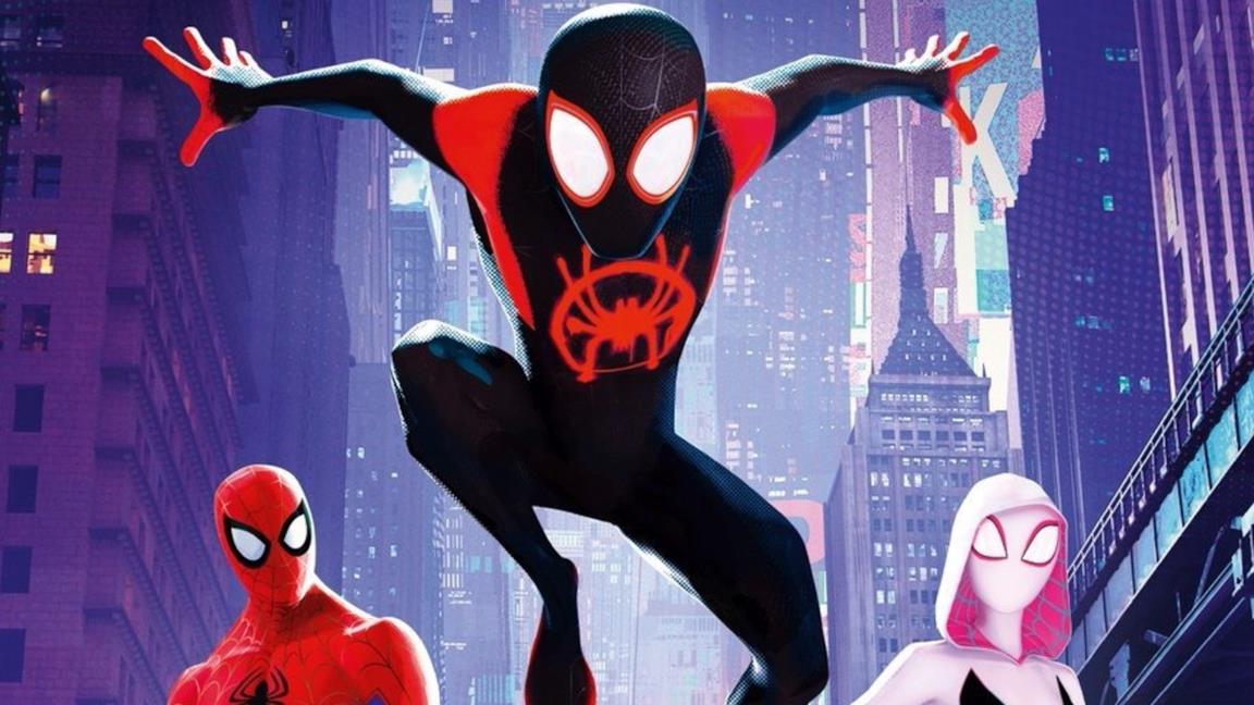 Miles Morales, Peter Parker e Gwen Stacy nel poster di Spider-Man: Un Nuovo Universo