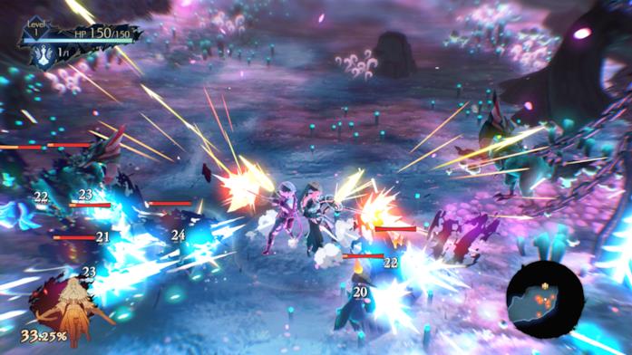 Oninaki è il nuovo videogioco dagli autori di I am Setsuna e Lost Sphear Una scena di battaglia dal gameplay di Oninaki