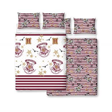 Harry Potter HPRMGLDD003UK2, Copripiumino con Federa in Microfibra, Bianco