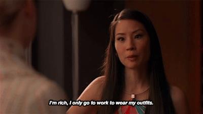 Il cinismo di Ling Woo Lucy Liu nel ruolo di Ling in una scena di Ally McBeal