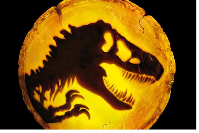 Lo scheletro del T-Rex dentro l'ambra