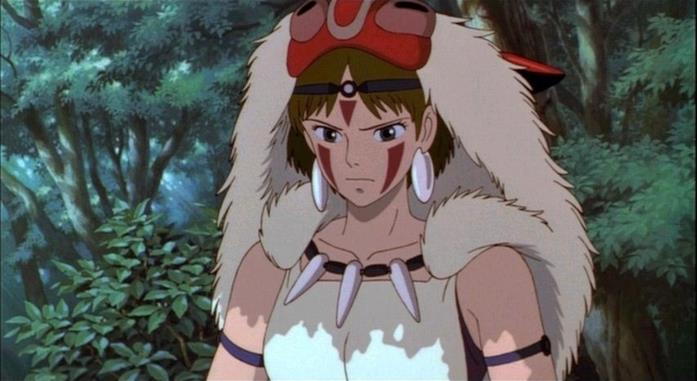 San, protagonista della Principessa Mononoke San nel suo vestito da lupa