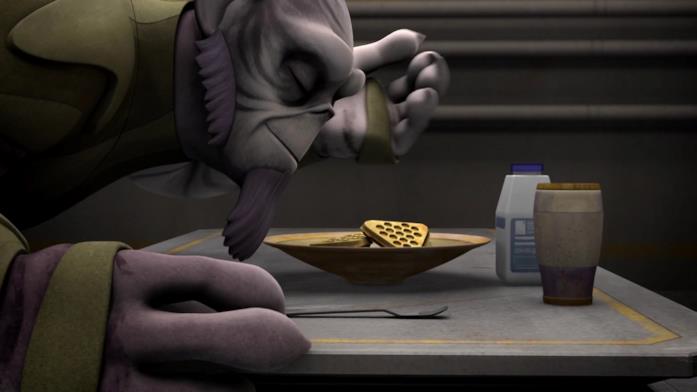 The Mandalorian, la piastra per waffle di Baby Yoda è davvero imperdibile Zeb Orrelios in una scena di Star Wars: Rebels
