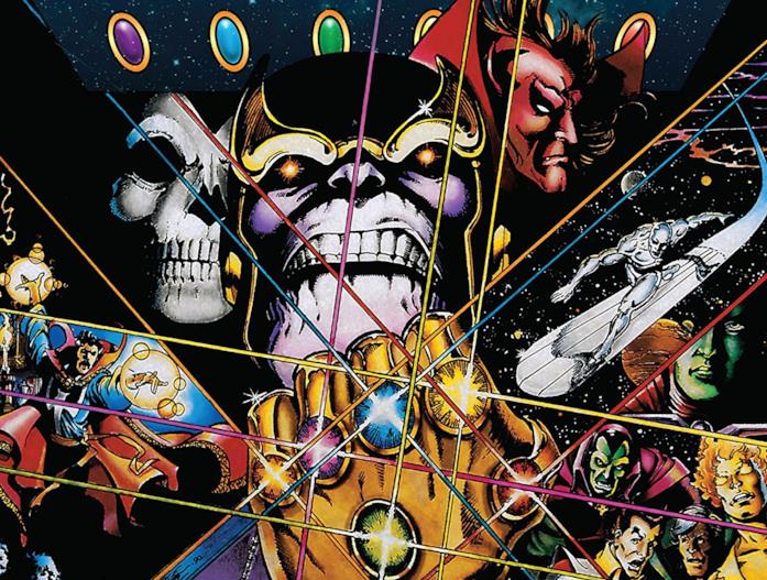 Perché Adam Warlock non c'era in Avengers: Infinity War? Parlano i fratelli Russo Dettaglio della cover di Infinity Gauntlet