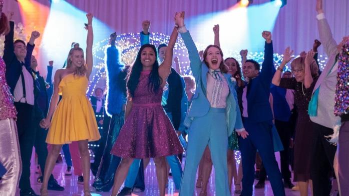 Una scena di The Prom Il cast in una scena di The Prom