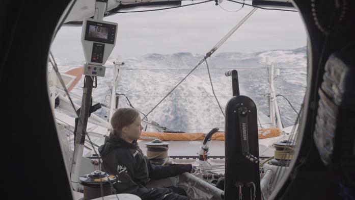 I am Greta - Greta in regata Un'immagine di Greta in regata sull'Atlantico
