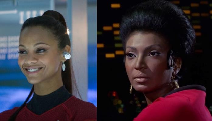 Uhura Zoe Saldana e Nichelle Nichols in Star Trek